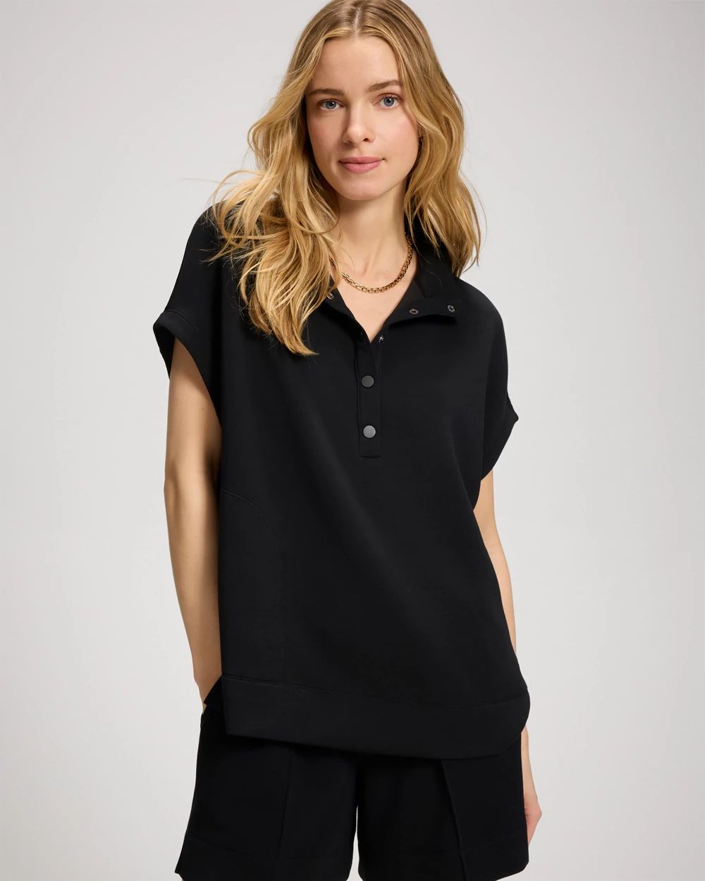 Essential Terry Quarter Zip Short Sleeve Sweatshirt | Soma